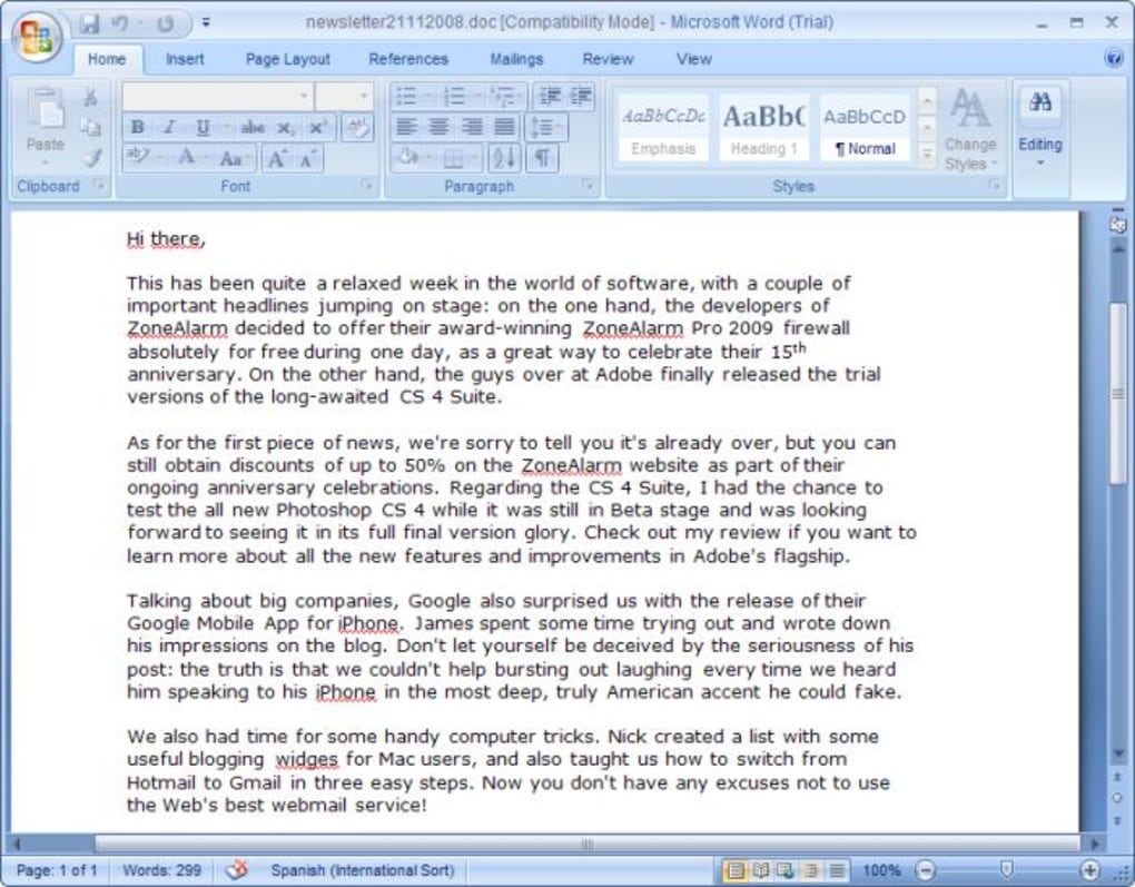 microsoft office words free download 2007